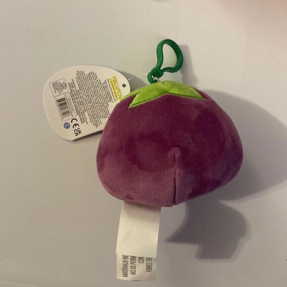 NEW 3.5” Glena the Eggplant Squishmallow Keychain Clip-On! - Picture 2 of 3